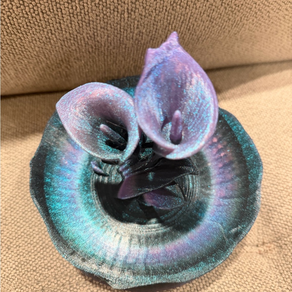 Iridescent Purple Blue Jewelry Tray - Decorative Jewelry Organizer